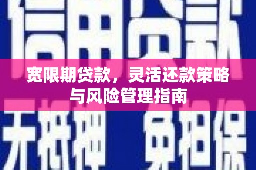 鸡东宽限期贷款，灵活还款策略与风险管理指南