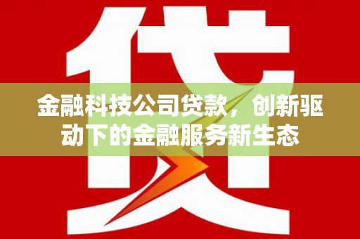 鸡东金融科技公司贷款，创新驱动下的金融服务新生态
