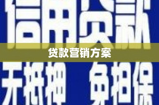 鸡东贷款营销方案