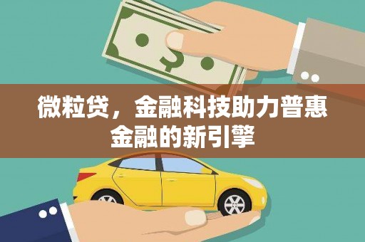 鸡东微粒贷，金融科技助力普惠金融的新引擎