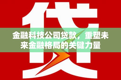 鸡东金融科技公司贷款，重塑未来金融格局的关键力量