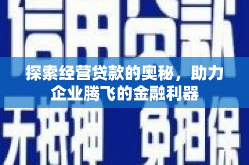 鸡东探索经营贷款的奥秘，助力企业腾飞的金融利器
