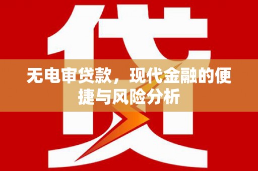 鸡东无电审贷款，现代金融的便捷与风险分析