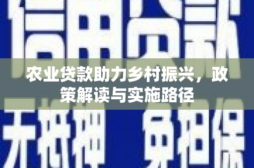 鸡东农业贷款助力乡村振兴，政策解读与实施路径