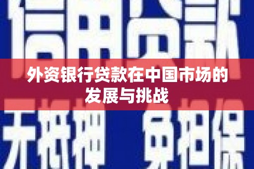 鸡东外资银行贷款在中国市场的发展与挑战