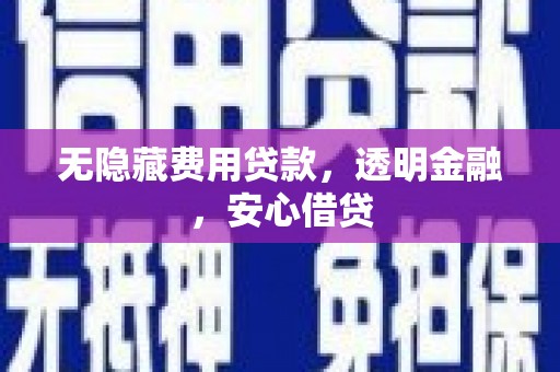 鸡东无隐藏费用贷款，透明金融，安心借贷