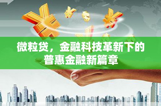 鸡东微粒贷，金融科技革新下的普惠金融新篇章