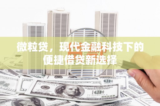 鸡东微粒贷，现代金融科技下的便捷借贷新选择