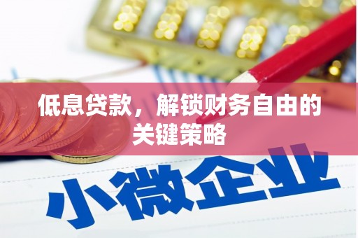 鸡东低息贷款，解锁财务自由的关键策略