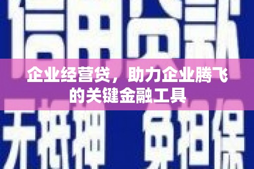 鸡东企业经营贷，助力企业腾飞的关键金融工具