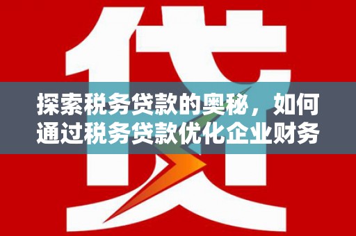 鸡东探索税务贷款的奥秘，如何通过税务贷款优化企业财务