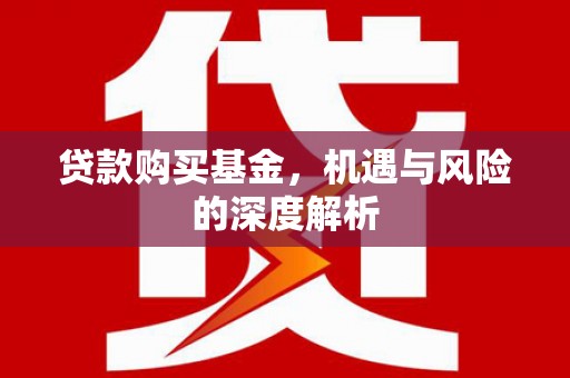 鸡东贷款购买基金，机遇与风险的深度解析