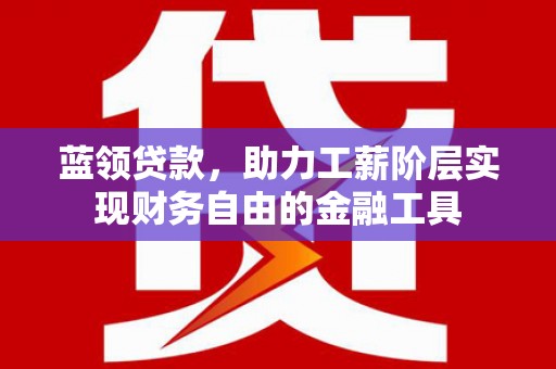 鸡东蓝领贷款，助力工薪阶层实现财务自由的金融工具