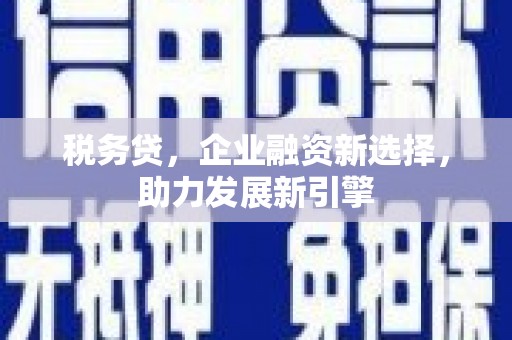 鸡东税务贷，企业融资新选择，助力发展新引擎