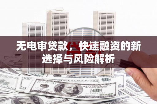 鸡东无电审贷款，快速融资的新选择与风险解析