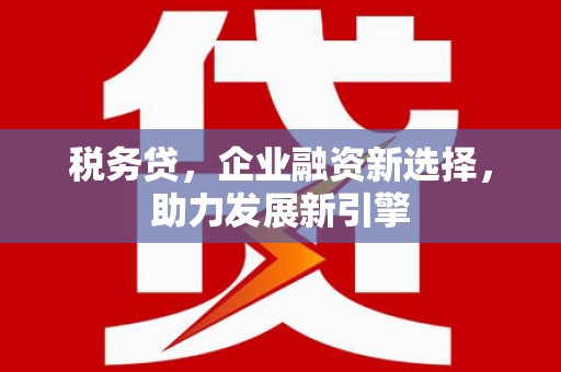 鸡东税务贷，企业融资新选择，助力发展新引擎