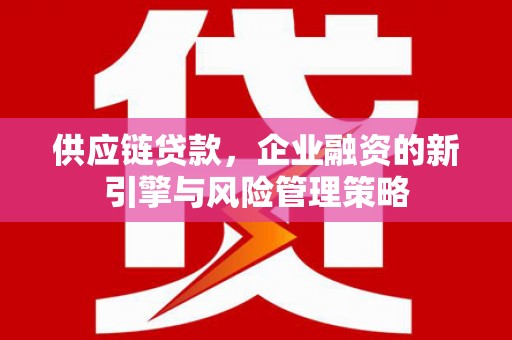 鸡东供应链贷款，企业融资的新引擎与风险管理策略