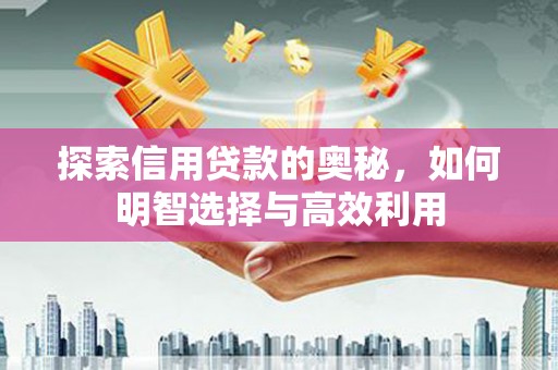 鸡东探索信用贷款的奥秘，如何明智选择与高效利用