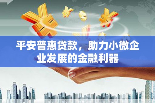 鸡东平安普惠贷款，助力小微企业发展的金融利器
