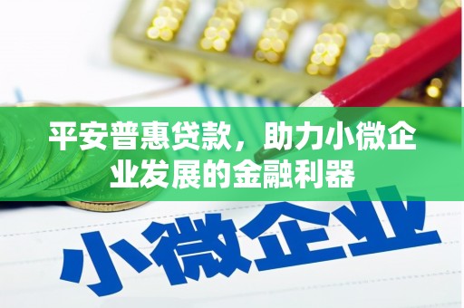 鸡东平安普惠贷款，助力小微企业发展的金融利器