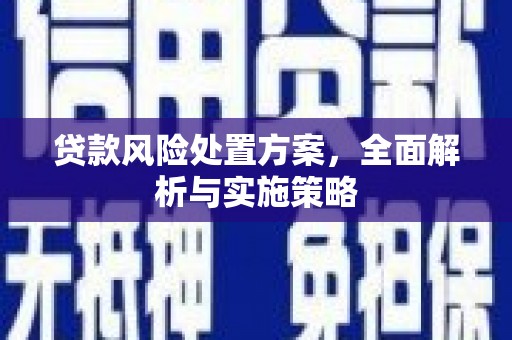 鸡东贷款风险处置方案，全面解析与实施策略