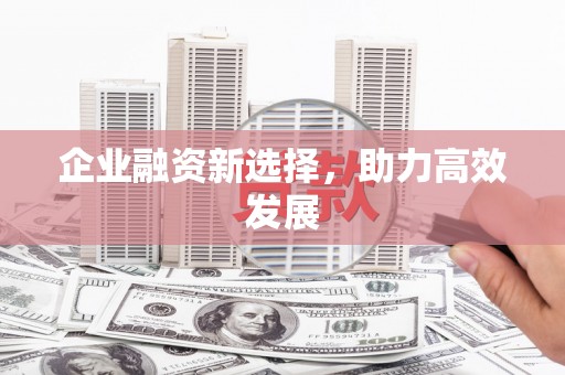 鸡东企业融资新选择，助力高效发展